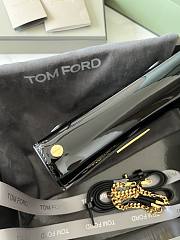 Tom Ford Palmellato leather baguette bag with logo shiny black - 5