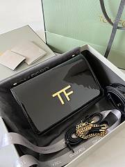 Tom Ford Palmellato leather baguette bag with logo shiny black - 4