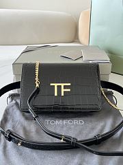 Tom Ford Embrossed Crocodile Crossbody Black - 1