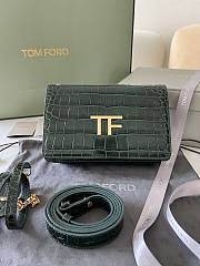 Tom Ford Embrossed Crocodile Crossbody Green - 4