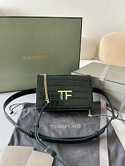 Tom Ford Embrossed Crocodile Crossbody Green - 2