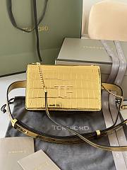 Tom Ford Embrossed Crocodile Crossbody Gold - 1