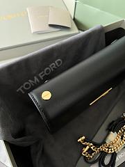 Tom Ford Palmellato leather baguette bag with logo black - 6