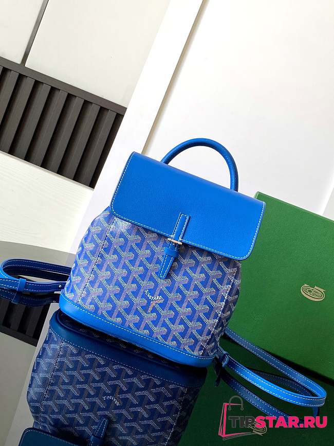 Goyard Alpin Backpack Coated Canvas Blue - 1