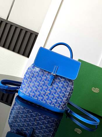 Goyard Alpin Backpack Coated Canvas Blue