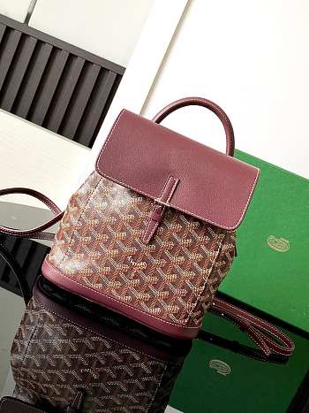 Goyard Alpin Backpack Coated Canvas Burgundy