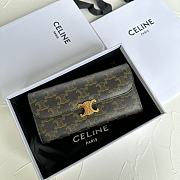 Celine Large Triomphe wallet in shiny calf leather - 1