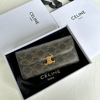 Celine Large Triomphe wallet in shiny calf leather