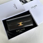 Celine Large Triomphe wallet in shiny calf leather Black - 1