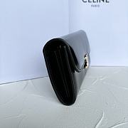 Celine Large Triomphe wallet in shiny calf leather Black - 6