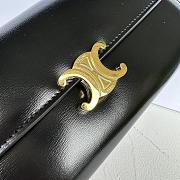 Celine Large Triomphe wallet in shiny calf leather Black - 4