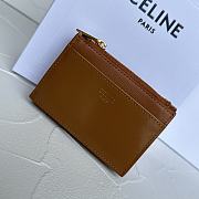 Celine COMPACT WALLET WITH COIN TRIOMPHE in Shiny calfskin Brown - 3