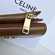 Celine COMPACT WALLET WITH COIN TRIOMPHE in Shiny calfskin Brown - 2