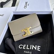 Celine COMPACT WALLET WITH COIN TRIOMPHE in Shiny calfskin Gray - 1