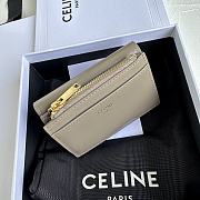 Celine COMPACT WALLET WITH COIN TRIOMPHE in Shiny calfskin Gray - 3