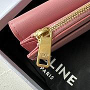 Celine COMPACT WALLET WITH COIN TRIOMPHE in Shiny calfskin Pink - 6