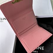 Celine COMPACT WALLET WITH COIN TRIOMPHE in Shiny calfskin Pink - 4