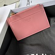 Celine COMPACT WALLET WITH COIN TRIOMPHE in Shiny calfskin Pink - 2