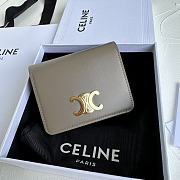 Celine Small Wallet Triomphe In Gray - 1