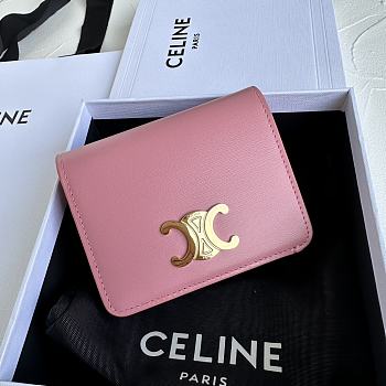 Celine Small Wallet Triomphe In Pink