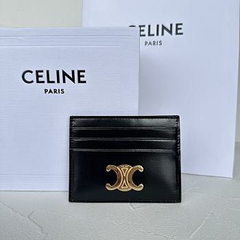 Celine Triomphe Card Holder In Black