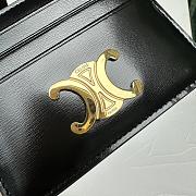 Celine Triomphe Card Holder In Black - 5