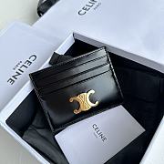 Celine Triomphe Card Holder In Black - 2