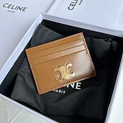 Celine Triomphe Card Holder In Brown - 1