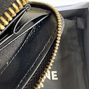 Celine TRIOMPHE COMPACT ZIPPERED WALLET IN SMOOTH CALFSKIN Black - 6