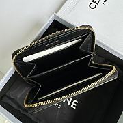 Celine TRIOMPHE COMPACT ZIPPERED WALLET IN SMOOTH CALFSKIN Black - 5