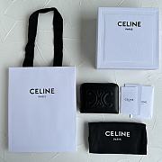 Celine TRIOMPHE COMPACT ZIPPERED WALLET IN SMOOTH CALFSKIN Black - 3