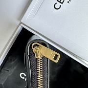 Celine TRIOMPHE COMPACT ZIPPERED WALLET IN SMOOTH CALFSKIN Black - 2