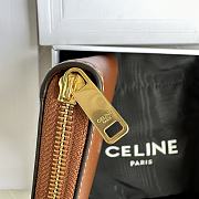 Celine TRIOMPHE COMPACT ZIPPERED WALLET IN SMOOTH CALFSKIN Toasted - 4