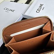 Celine TRIOMPHE COMPACT ZIPPERED WALLET IN SMOOTH CALFSKIN Toasted - 2