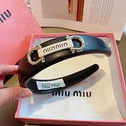 Miumiu handmade sheepskin headband black - 5