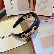 Miumiu handmade sheepskin headband black - 4