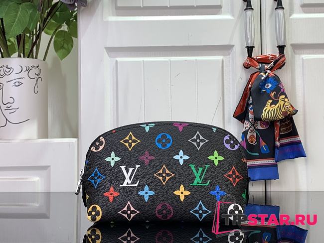 Louis Vuitton x Murakami Pochette Cosmetic PM Multicolor Black - 1