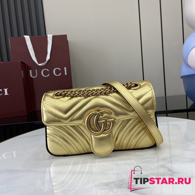 Gucci GG Marmont small shoulder bag gold - 1