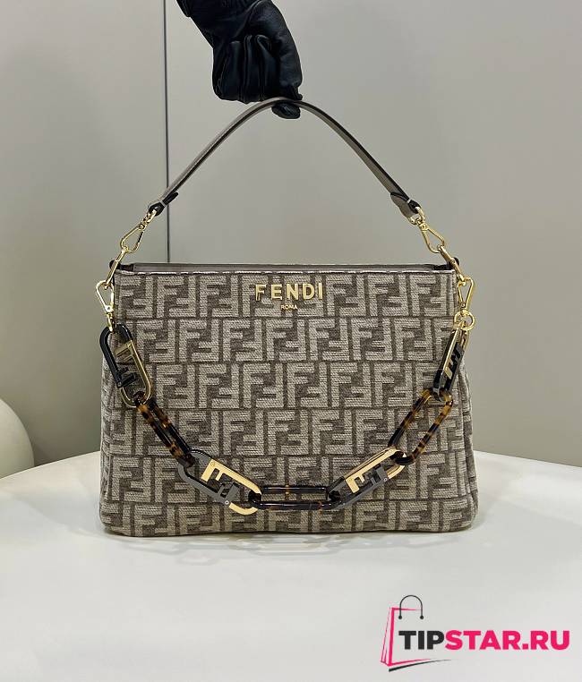 Fendi O'Lock clutch bag dove brown - 1