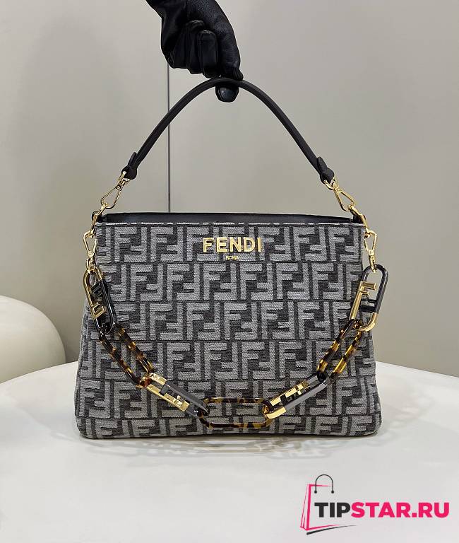 Fendi O'Lock clutch bag dove grey - 1