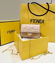 Fendi Nano Baguette Super mini bag card Sheepskin beige - 1