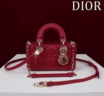 Dior Lady d-joy-micro Leather with Velvet red