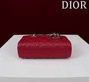 Dior Lady d-joy-micro Leather with Velvet red - 5