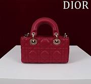 Dior Lady d-joy-micro Leather with Velvet red - 3