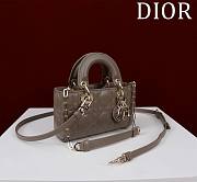 Dior Lady d-joy-micro Leather with Velvet dark gray - 6