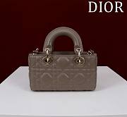 Dior Lady d-joy-micro Leather with Velvet dark gray - 4