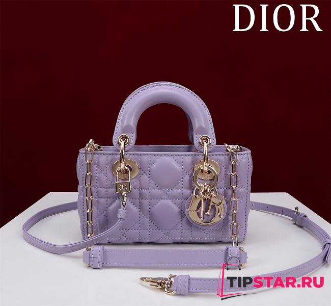 Dior Lady d-joy-micro Leather with Velvet purble - 1