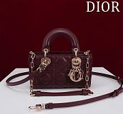 Dior Lady d-joy-micro Leather with Velvet burgundy - 1