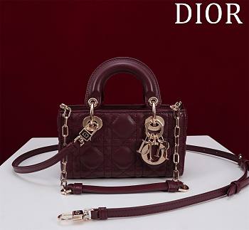 Dior Lady d-joy-micro Leather with Velvet burgundy