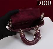 Dior Lady d-joy-micro Leather with Velvet burgundy - 6